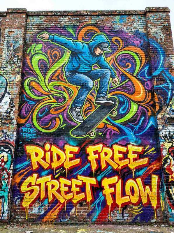 滑板主题涂鸦壁画 - 南宫体育 用户作品